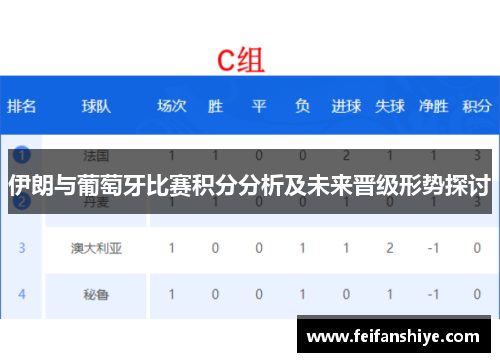 伊朗与葡萄牙比赛积分分析及未来晋级形势探讨